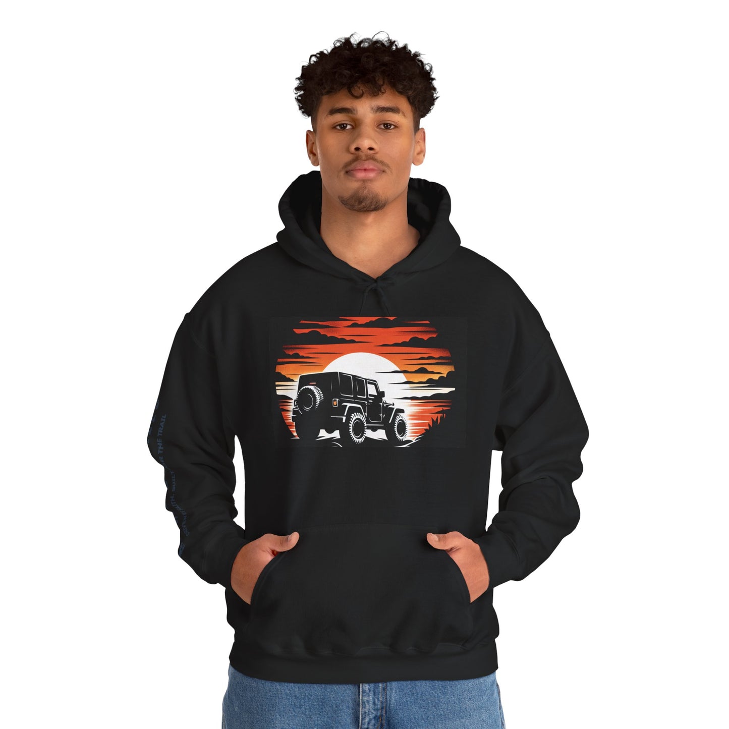 Silhouette Off-Roader Graphic Design Unisex Heavy Blend™ Hooded Sweatshirt