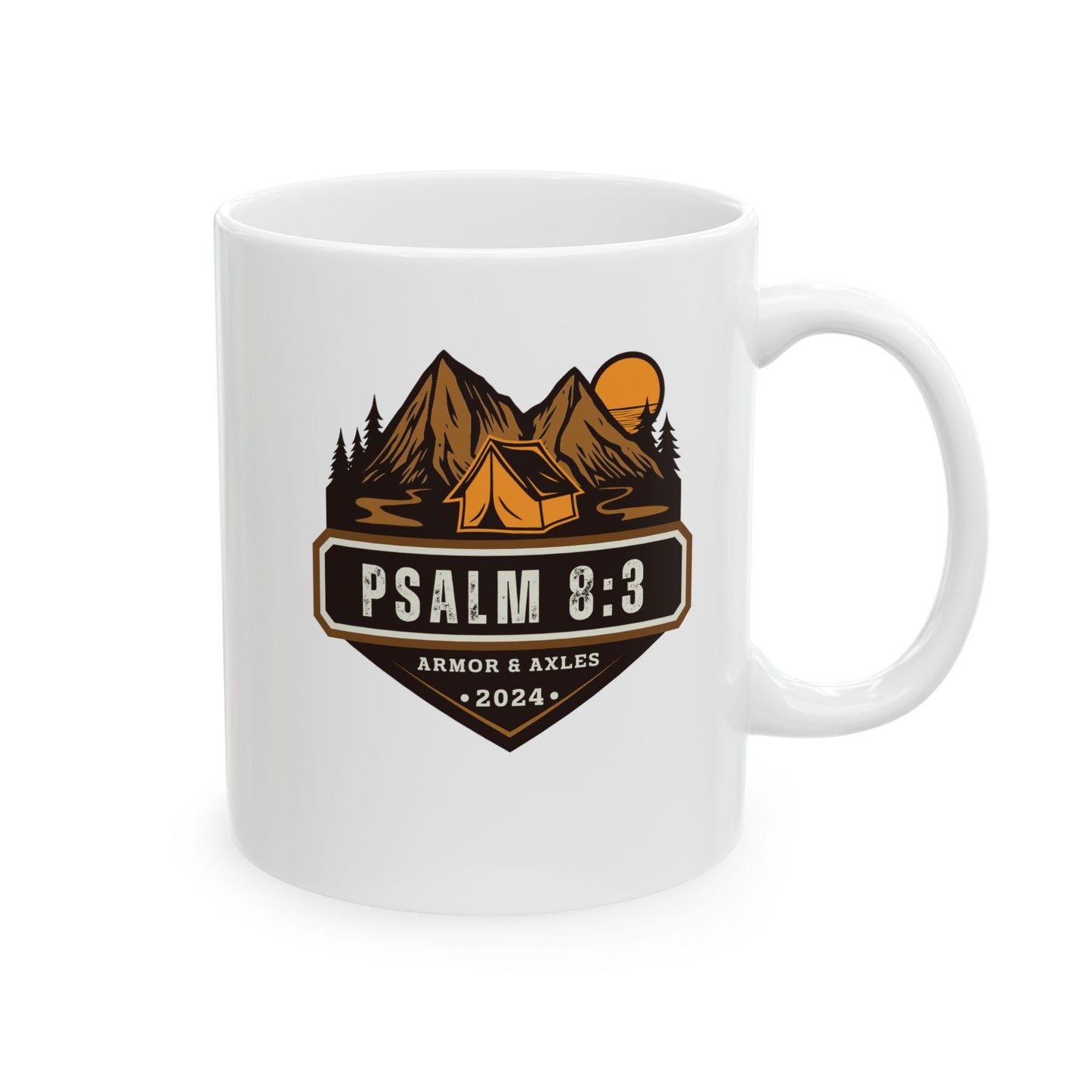 Camping Ceramic Mug with Psalms 8:3