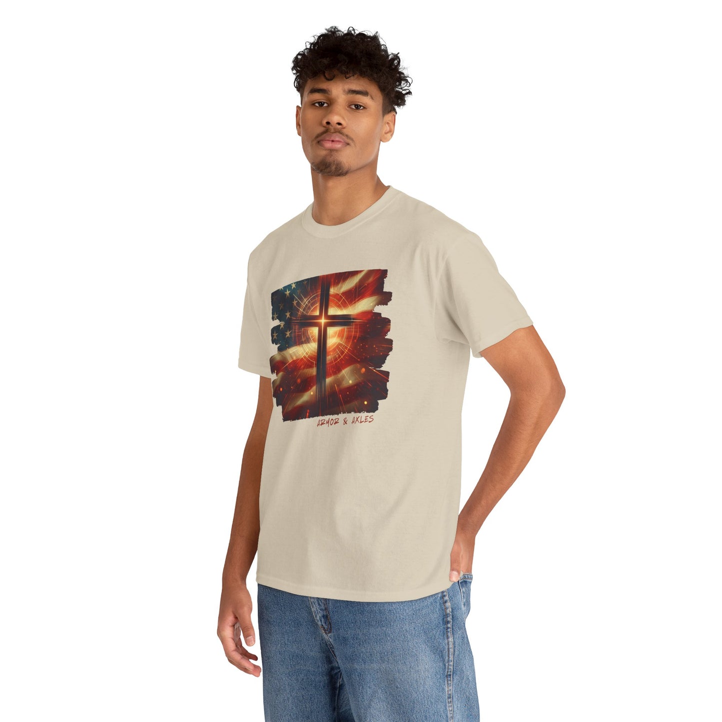 Radiant Cross American Flag T-Shirt