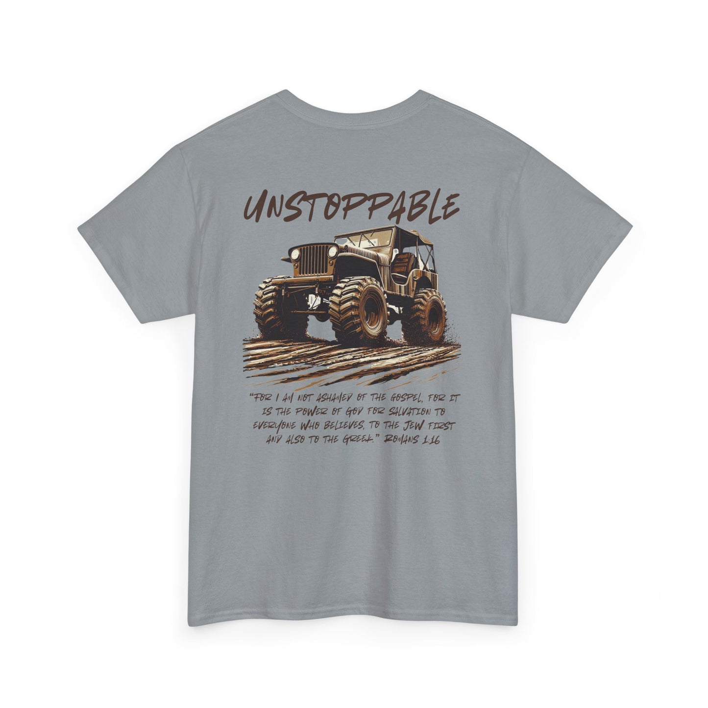 Unstoppable Faith Off-Road T-shirt – Romans 1:16