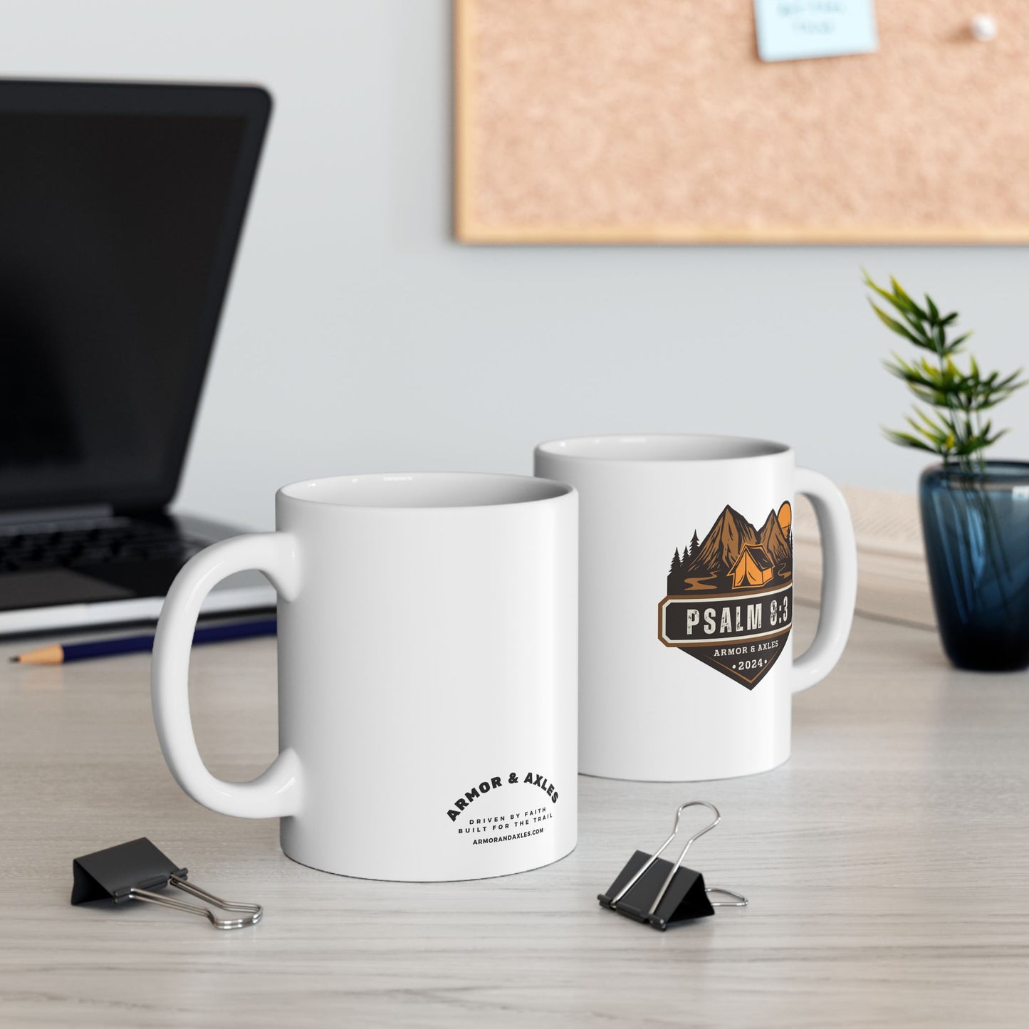 Camping Ceramic Mug with Psalms 8:3