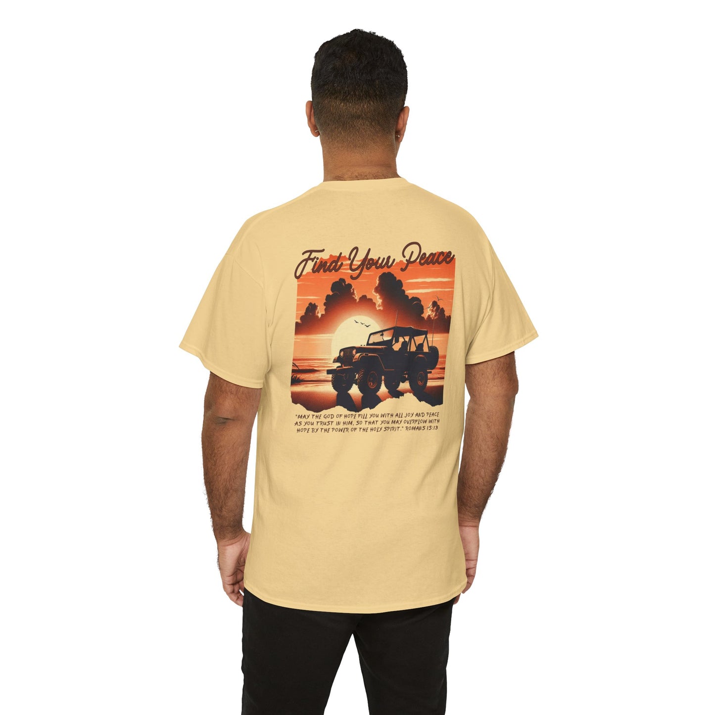Find Your Peace Unisex Heavy Cotton Tee - Relaxed Vibe Shirt for Adventure Seekers