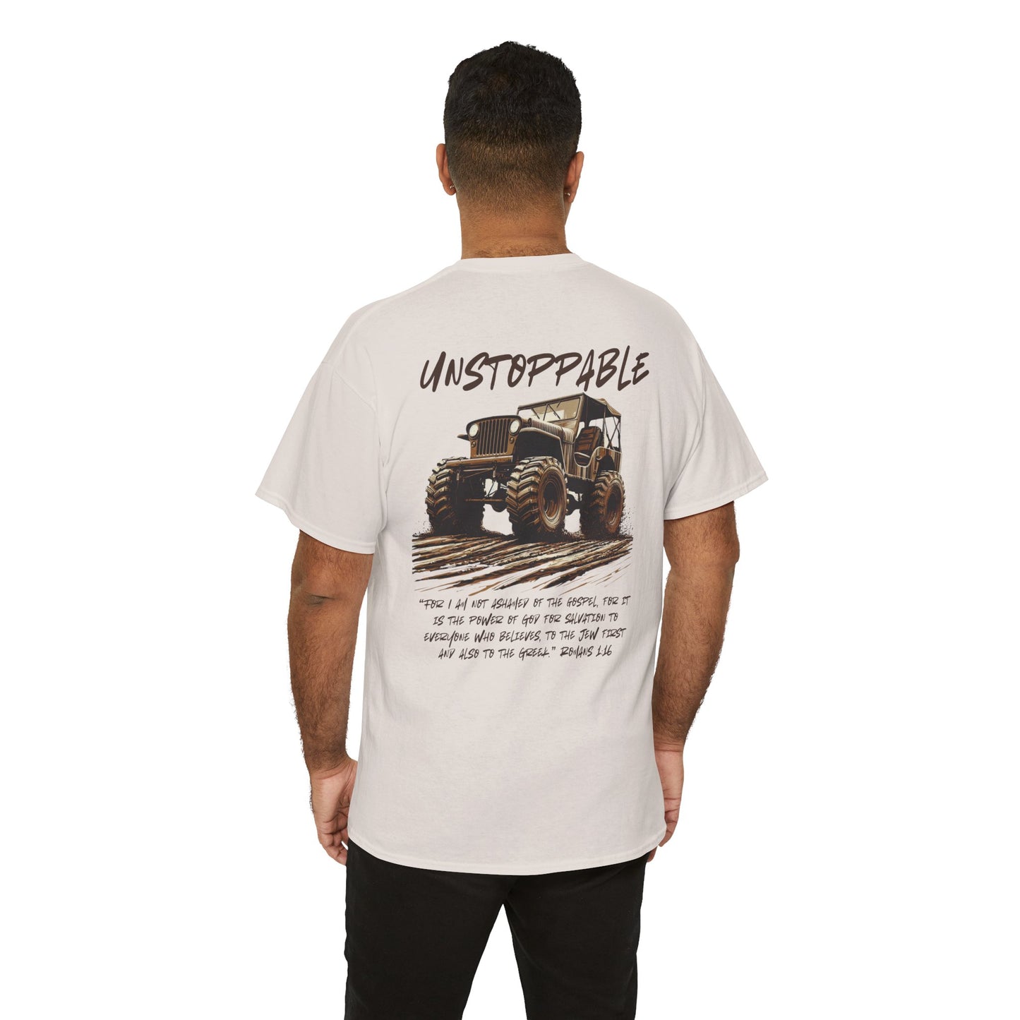 Unstoppable Faith Off-Road T-shirt – Romans 1:16