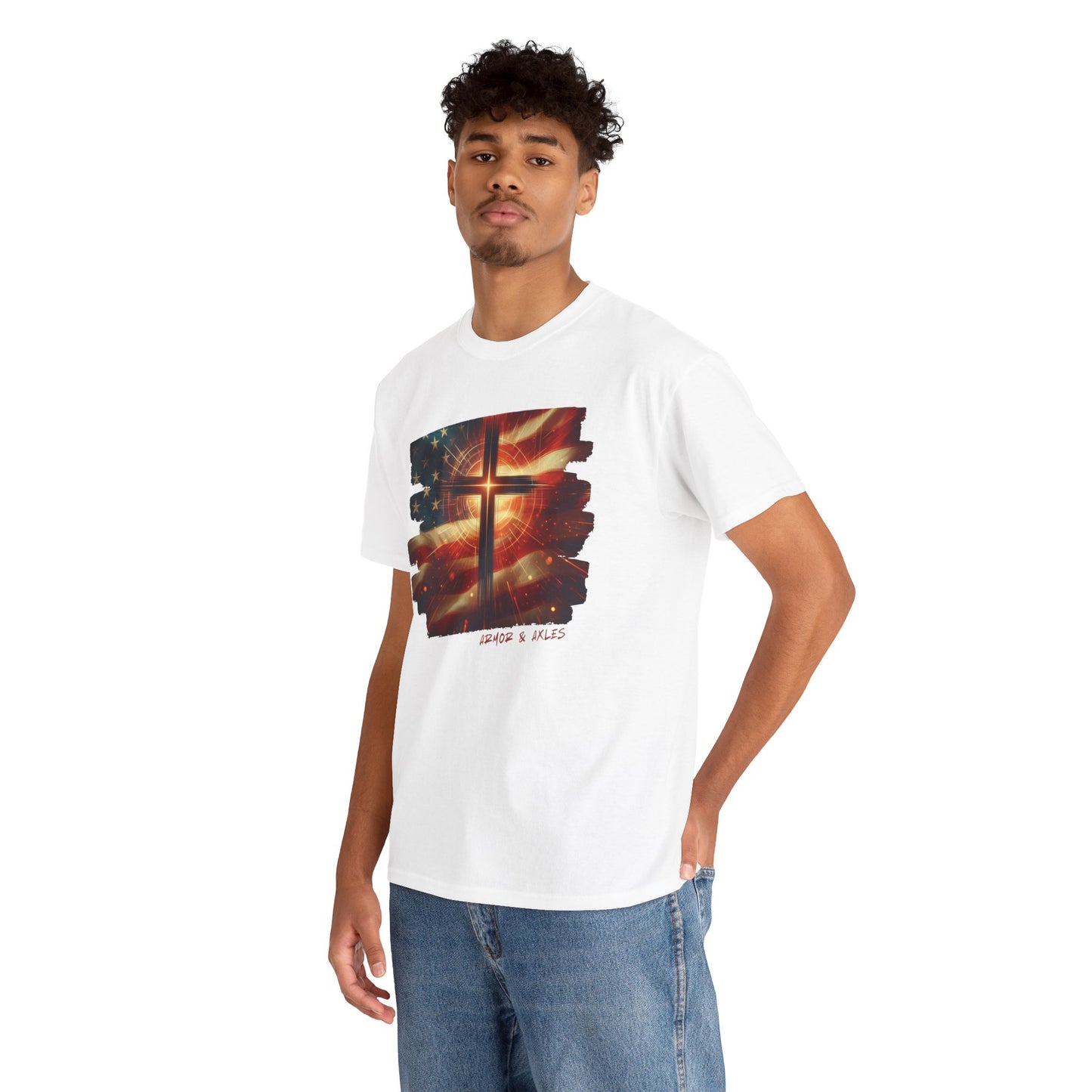Radiant Cross American Flag T-Shirt