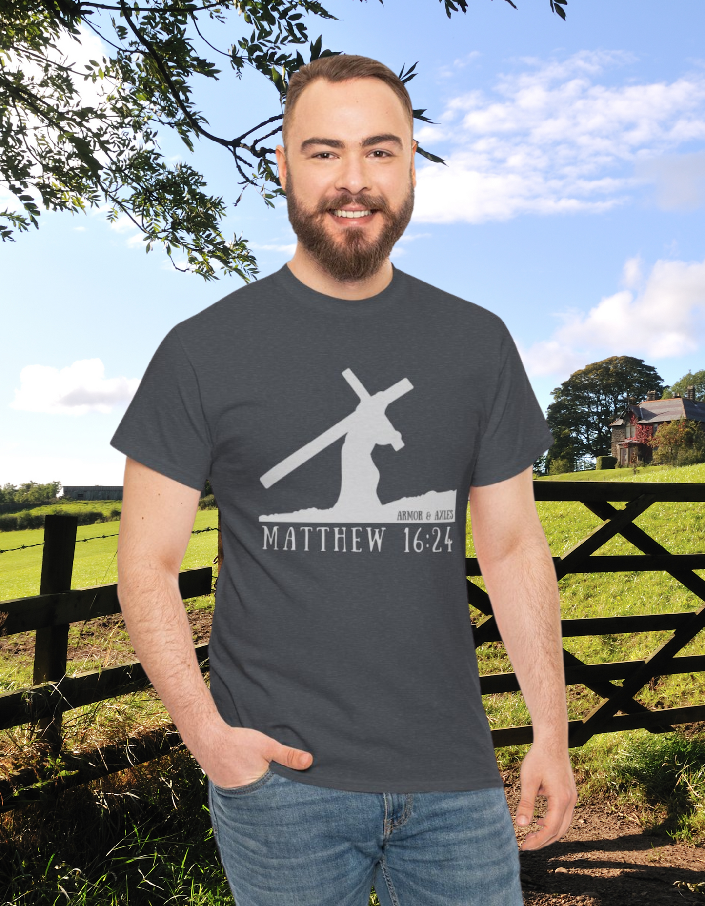Carry Your Cross T-Shirt - Mathew 16:24