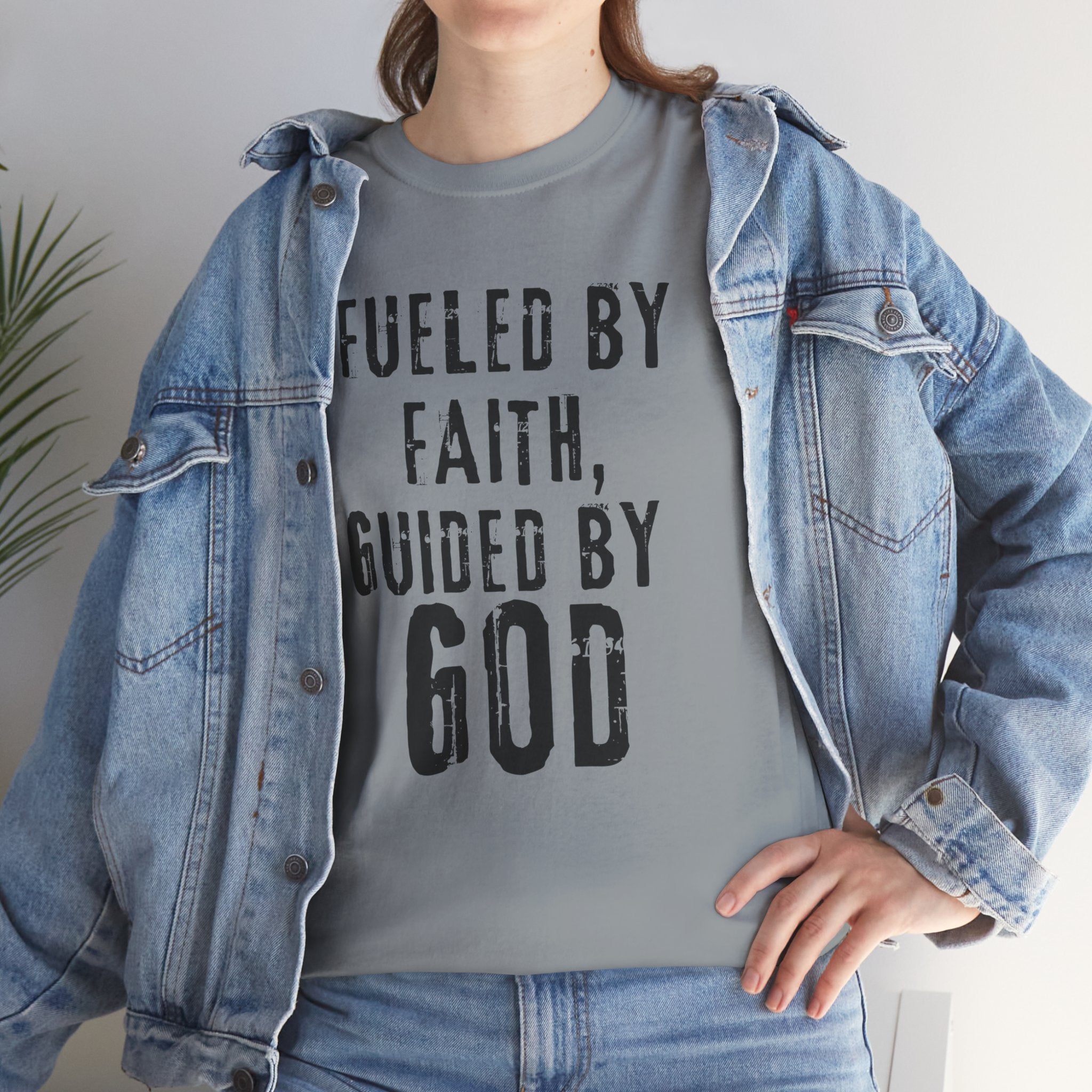 Fueled by Faith Guided by God Christian T-Shirt | Faith-Based Inspirational Tee