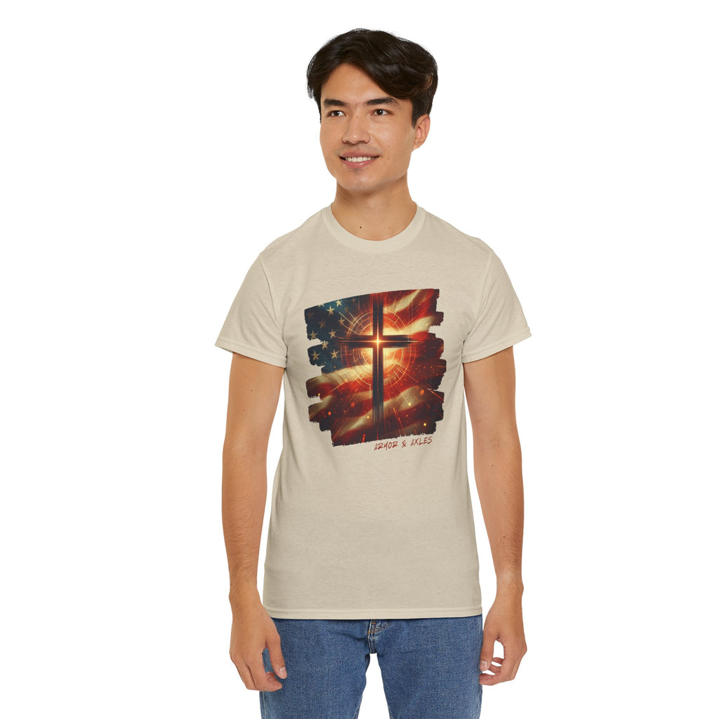 Radiant Cross American Flag T-Shirt