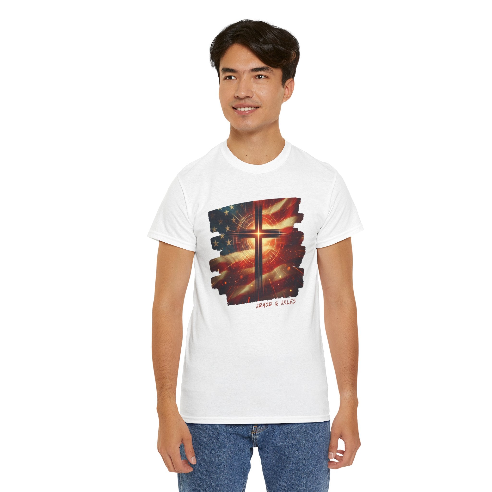 Radiant Cross American Flag T-Shirt