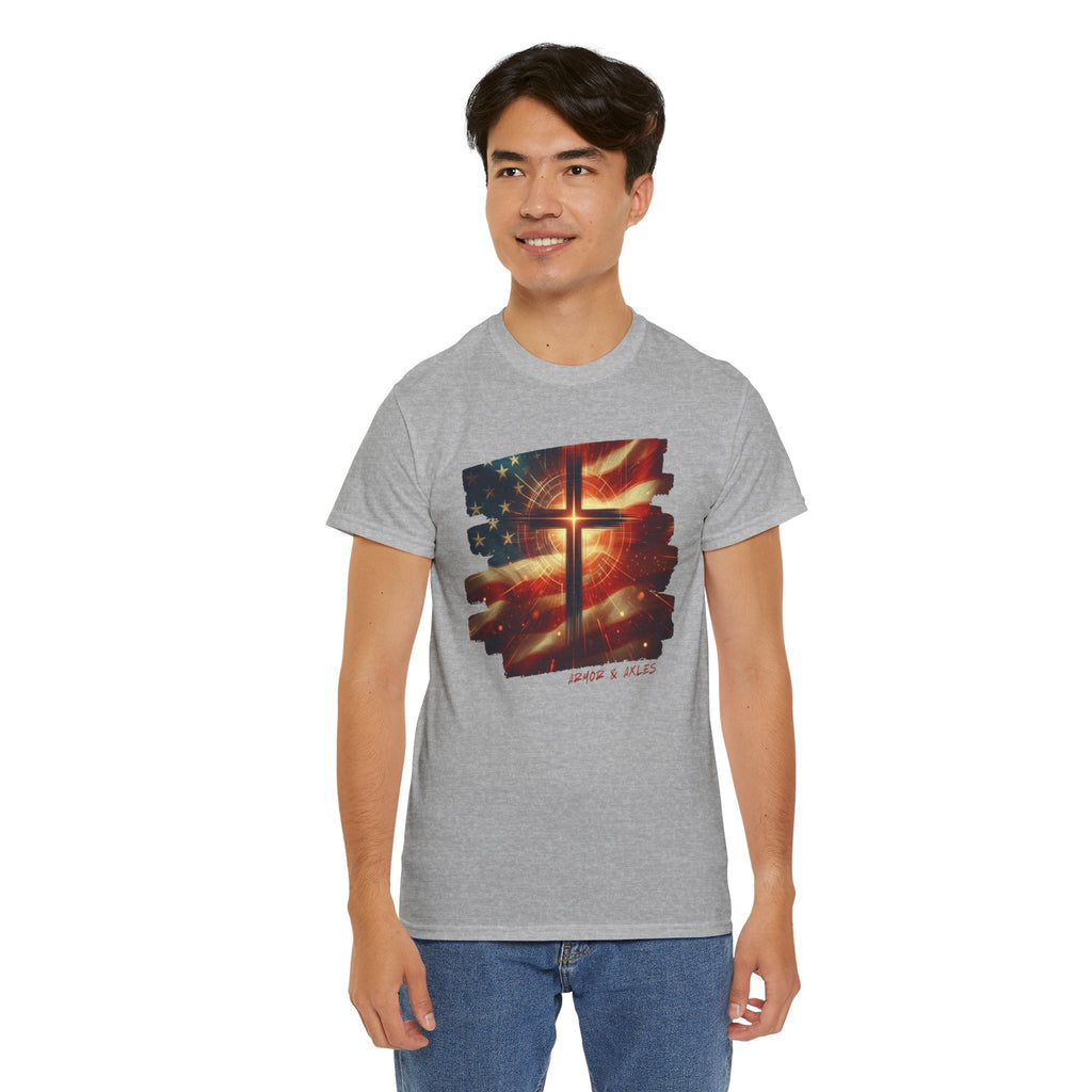 Radiant Cross American Flag T-Shirt