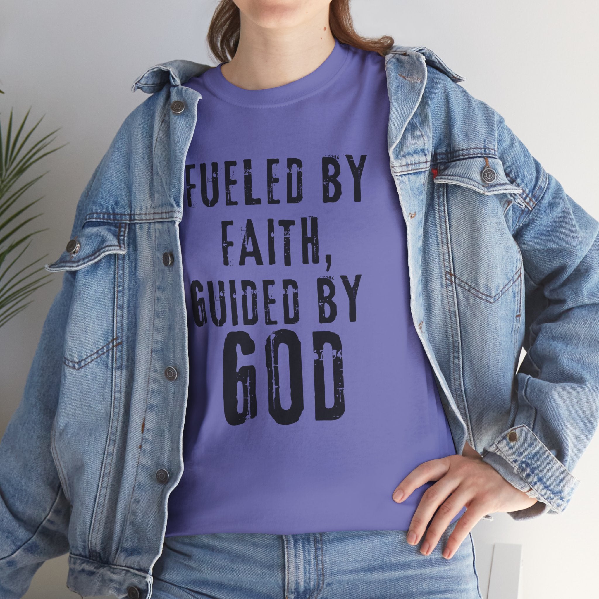 Fueled by Faith Guided by God Christian T-Shirt | Faith-Based Inspirational Tee