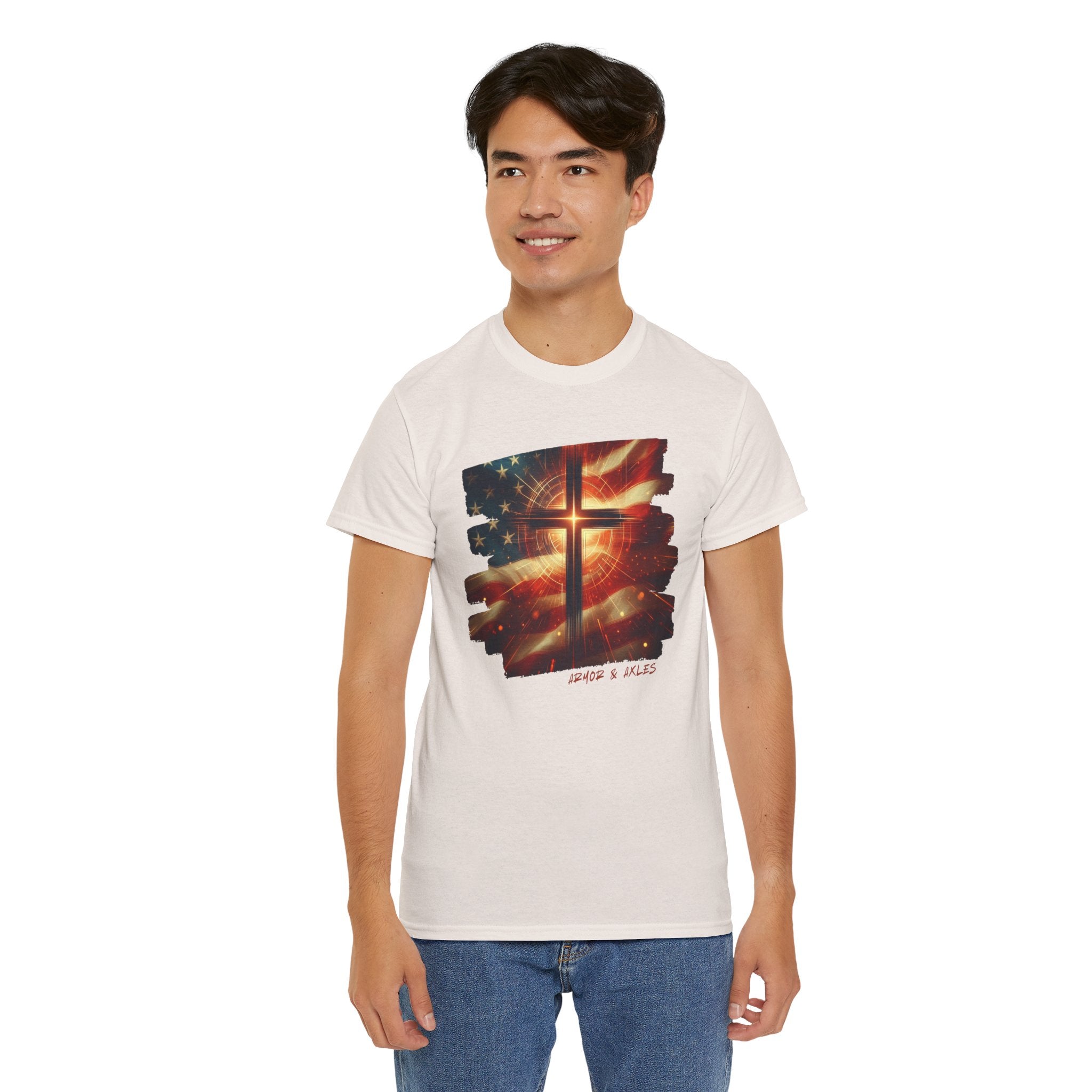 Radiant Cross American Flag T-Shirt