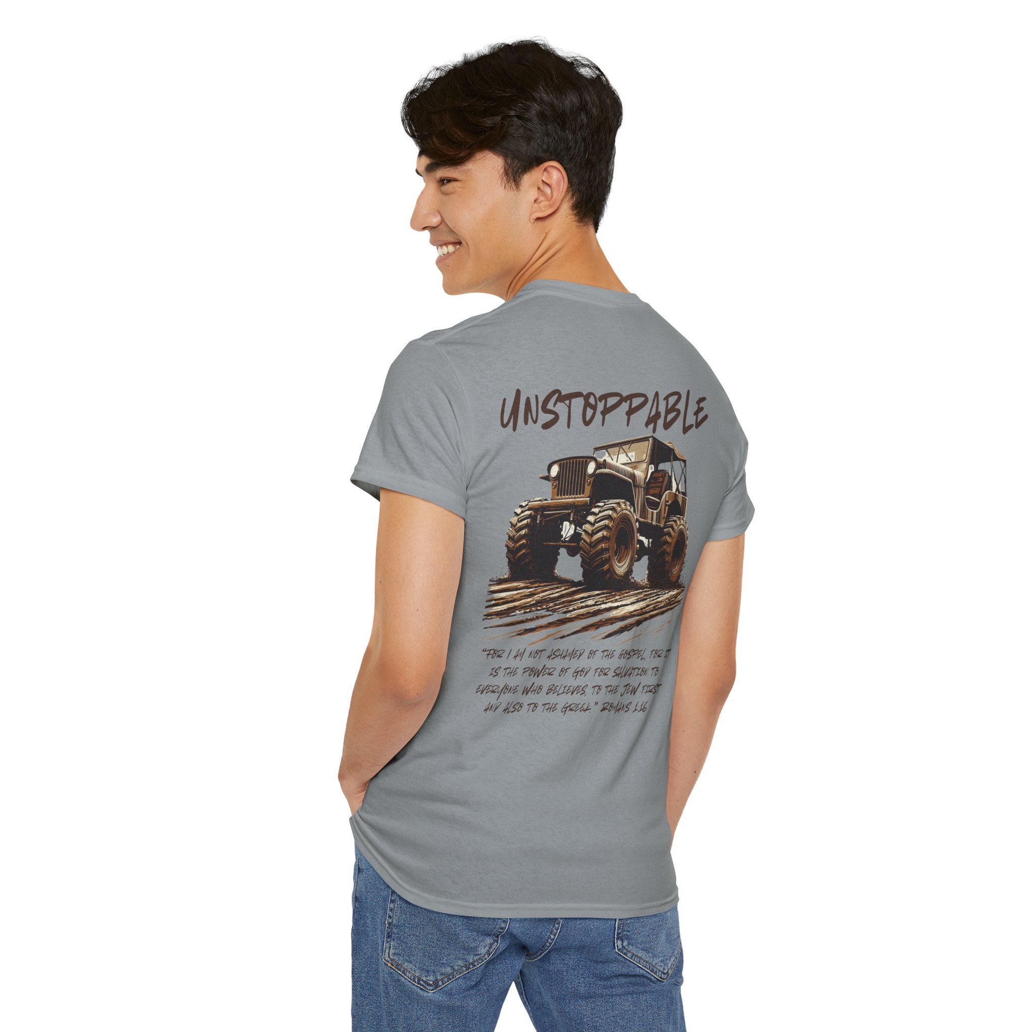 Unstoppable Faith Off-Road T-shirt – Romans 1:16