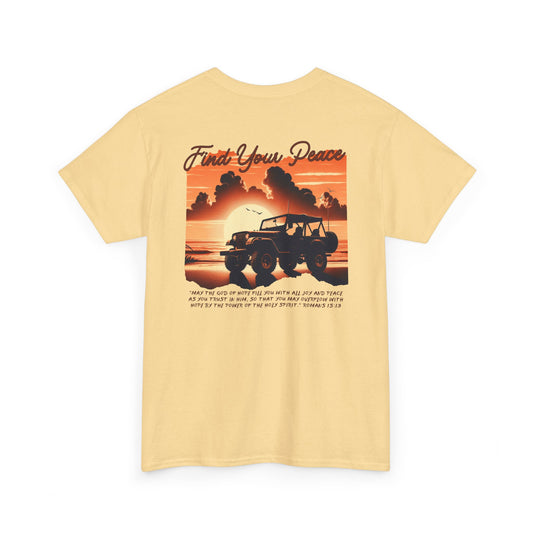 Find Your Peace Unisex Heavy Cotton Tee - Relaxed Vibe Shirt for Adventure Seekers