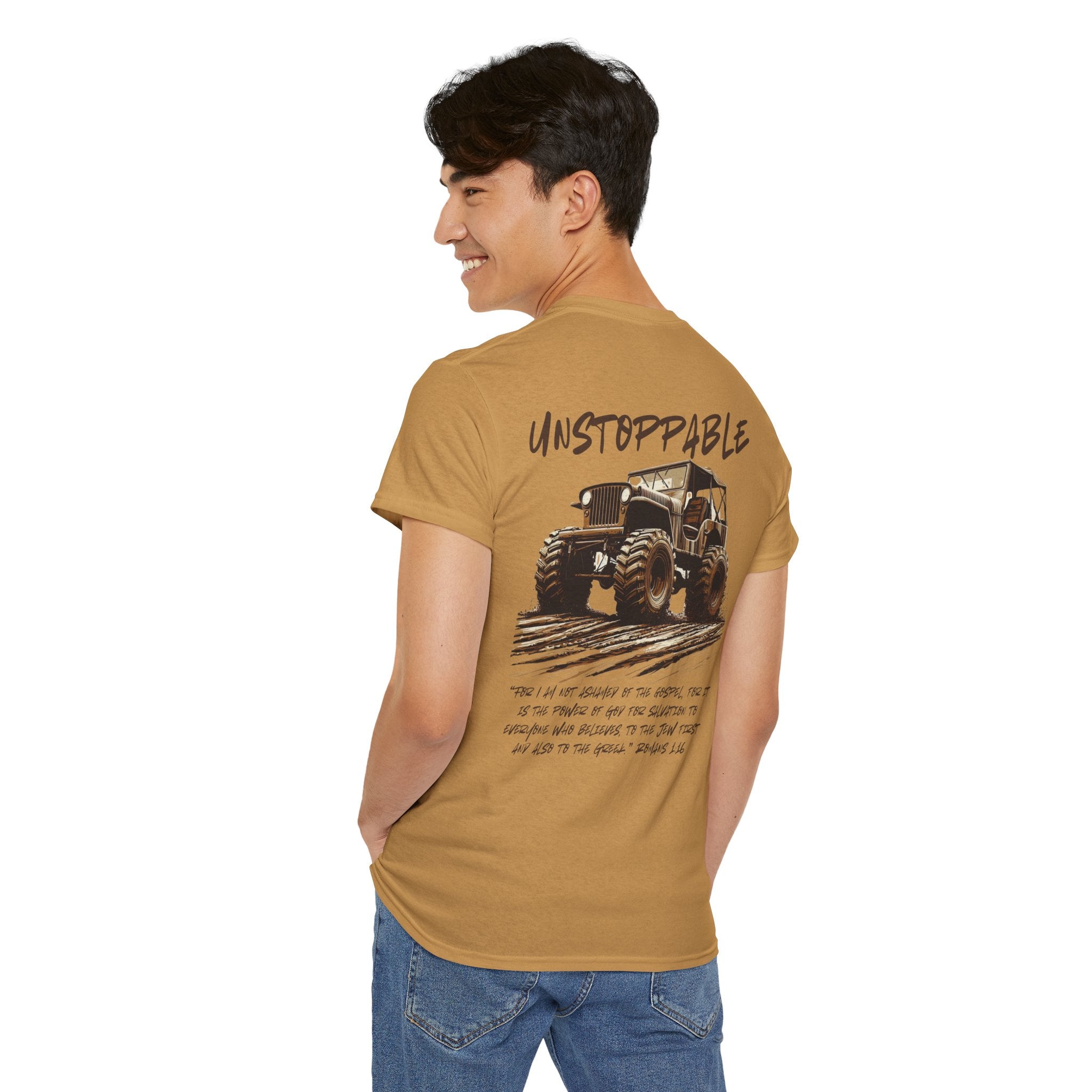 Unstoppable Faith Off-Road T-shirt – Romans 1:16