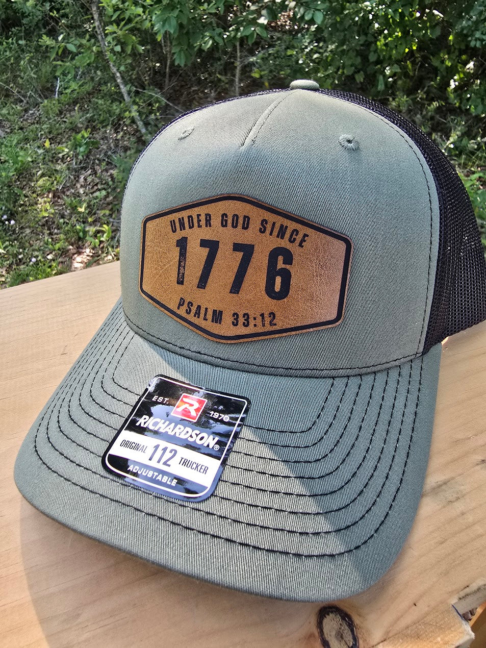 Under God Since 1776 Leather Patch Hat | Psalm 33:12 Richardson 112 Trucker