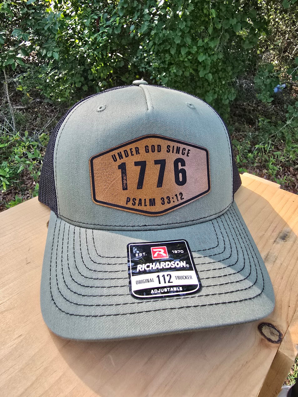 Under God Since 1776 Leather Patch Hat | Psalm 33:12 Richardson 112 Trucker