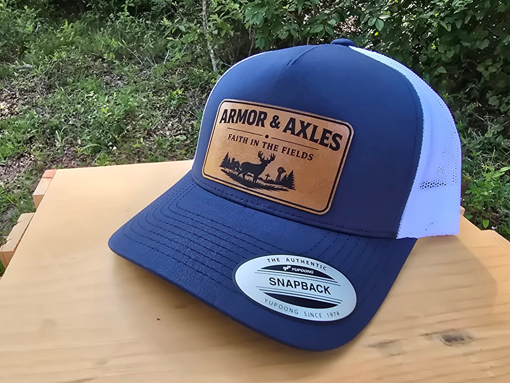 Faith in the Fields Leather Patch Hat | Armor & Axles Trucker Cap