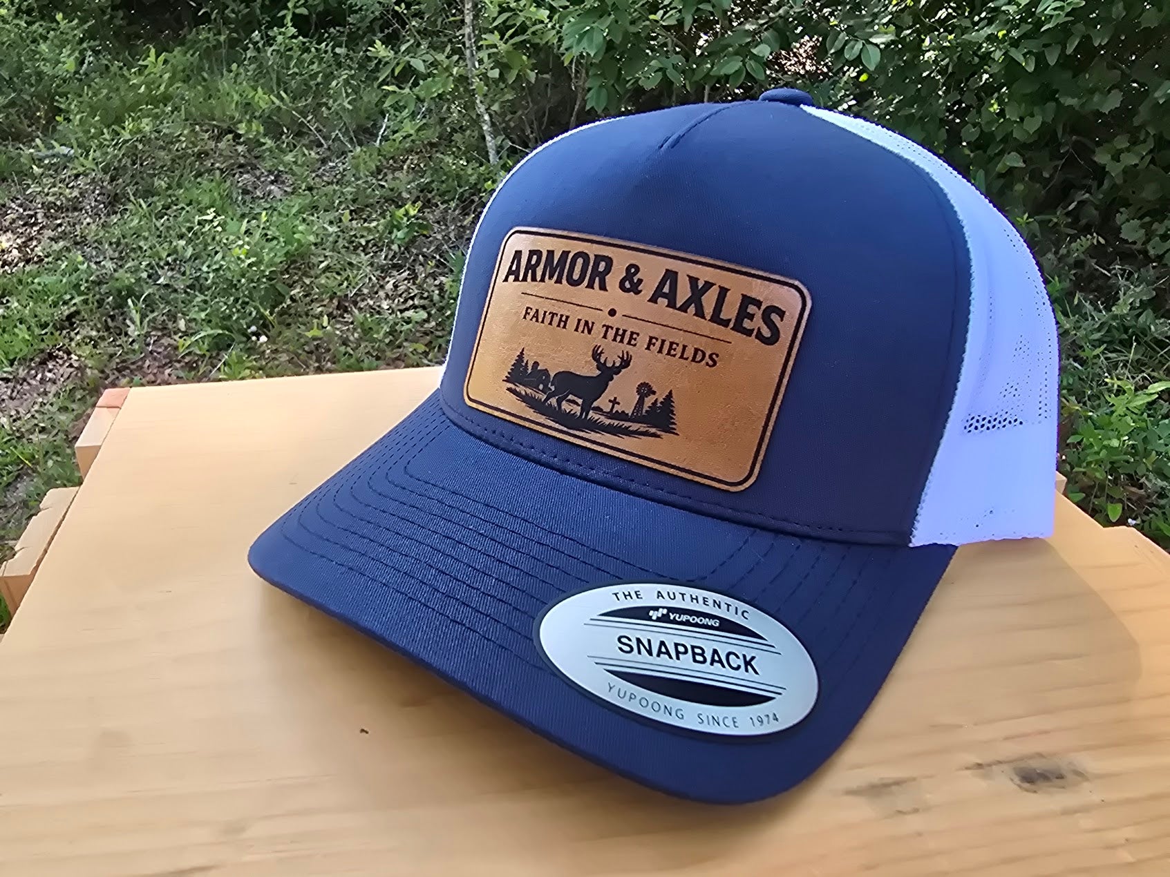 Faith in the Fields Leather Patch Hat | Armor & Axles Trucker Cap