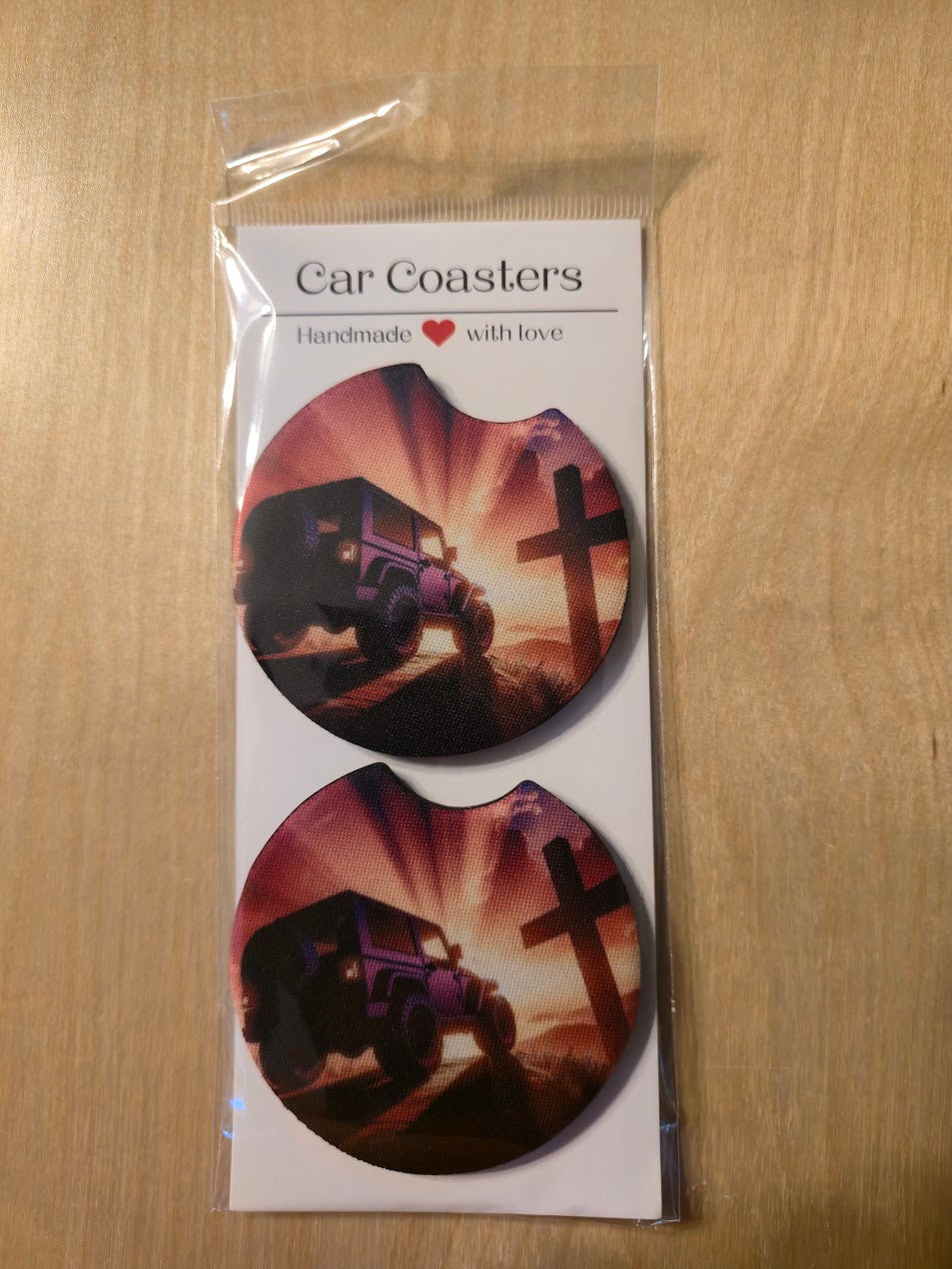 Premium Neoprene Car Coasters (Set of 2)