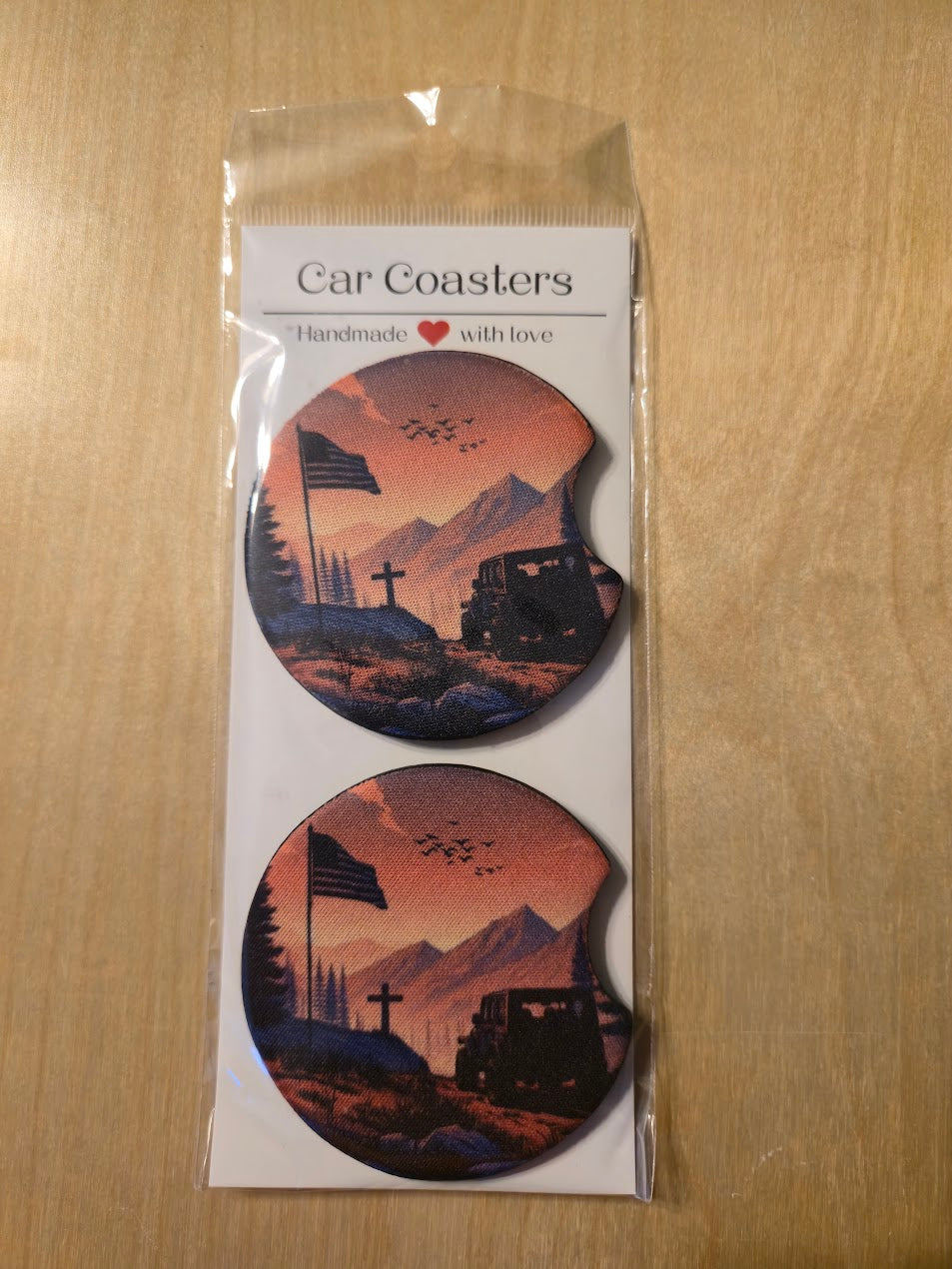 Premium Neoprene Car Coasters (Set of 2)
