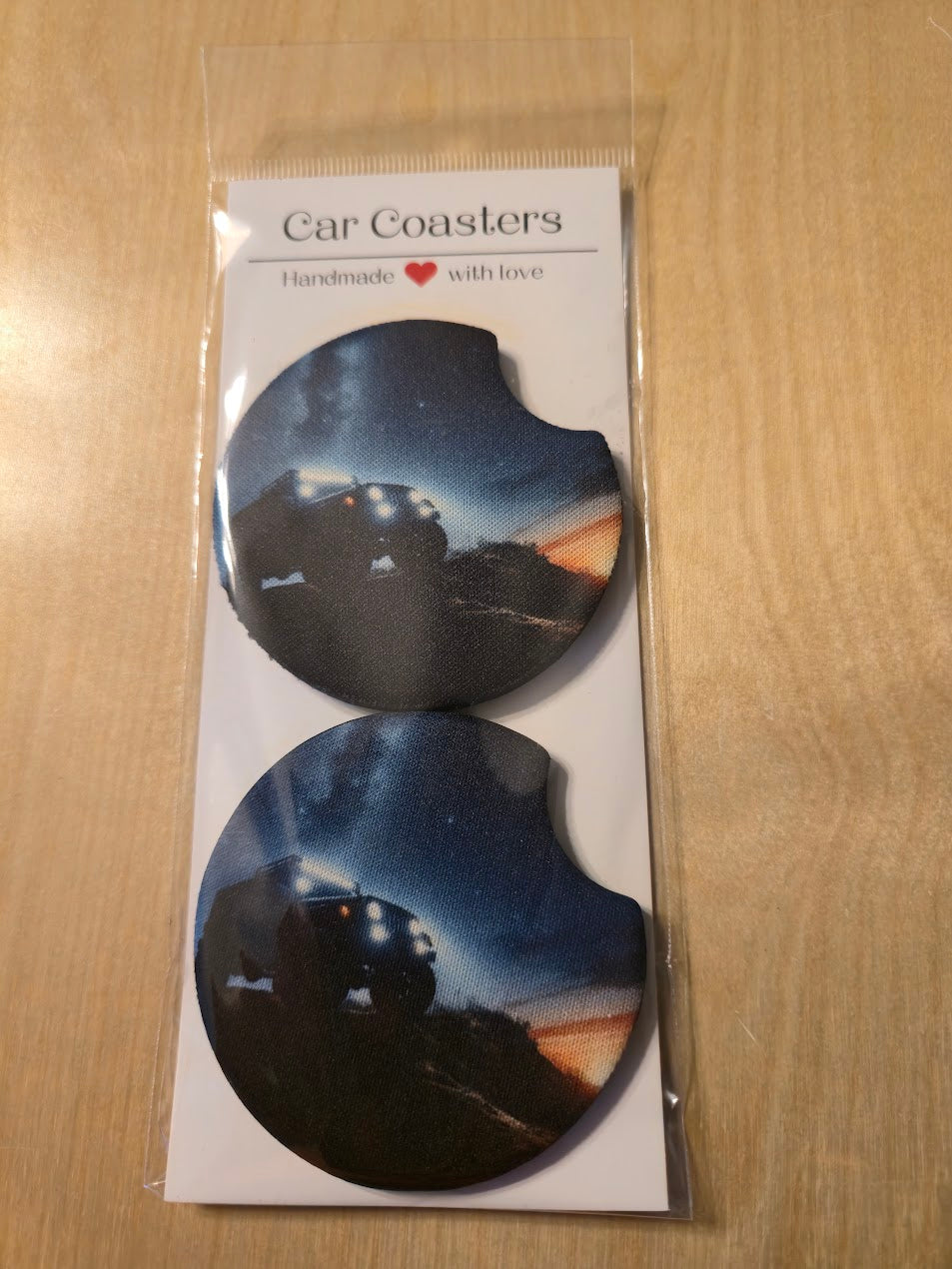 Premium Neoprene Car Coasters (Set of 2)