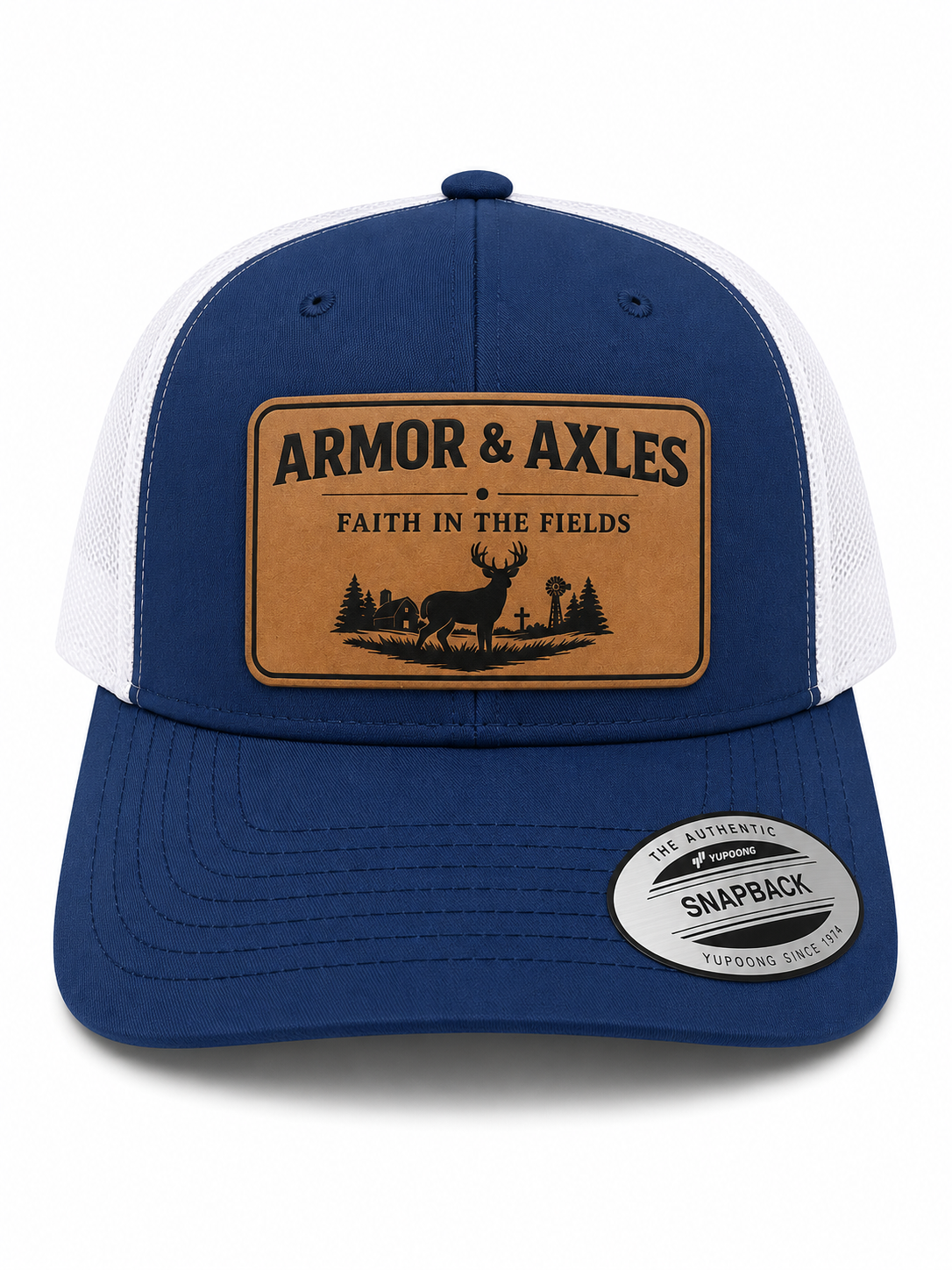 Faith in the Fields Leather Patch Hat | Armor & Axles Trucker Cap