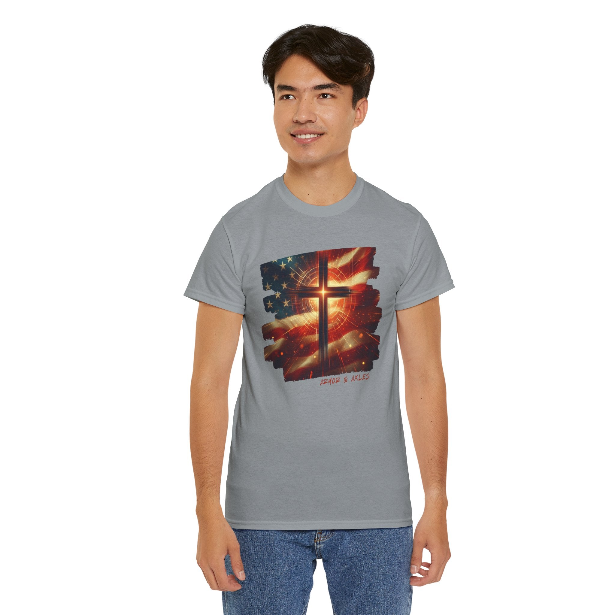 Radiant Cross American Flag T-Shirt