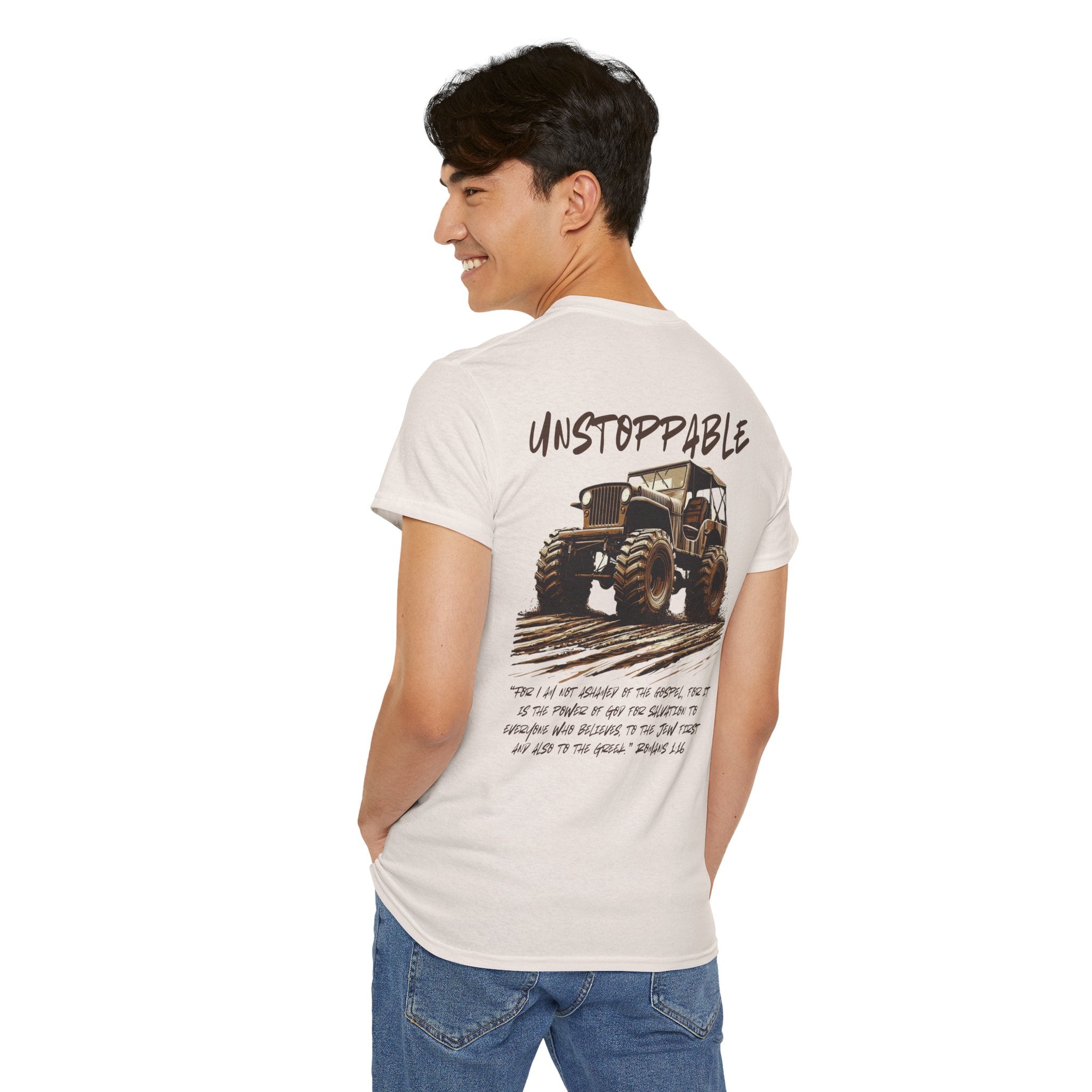 Unstoppable Faith Off-Road T-shirt – Romans 1:16