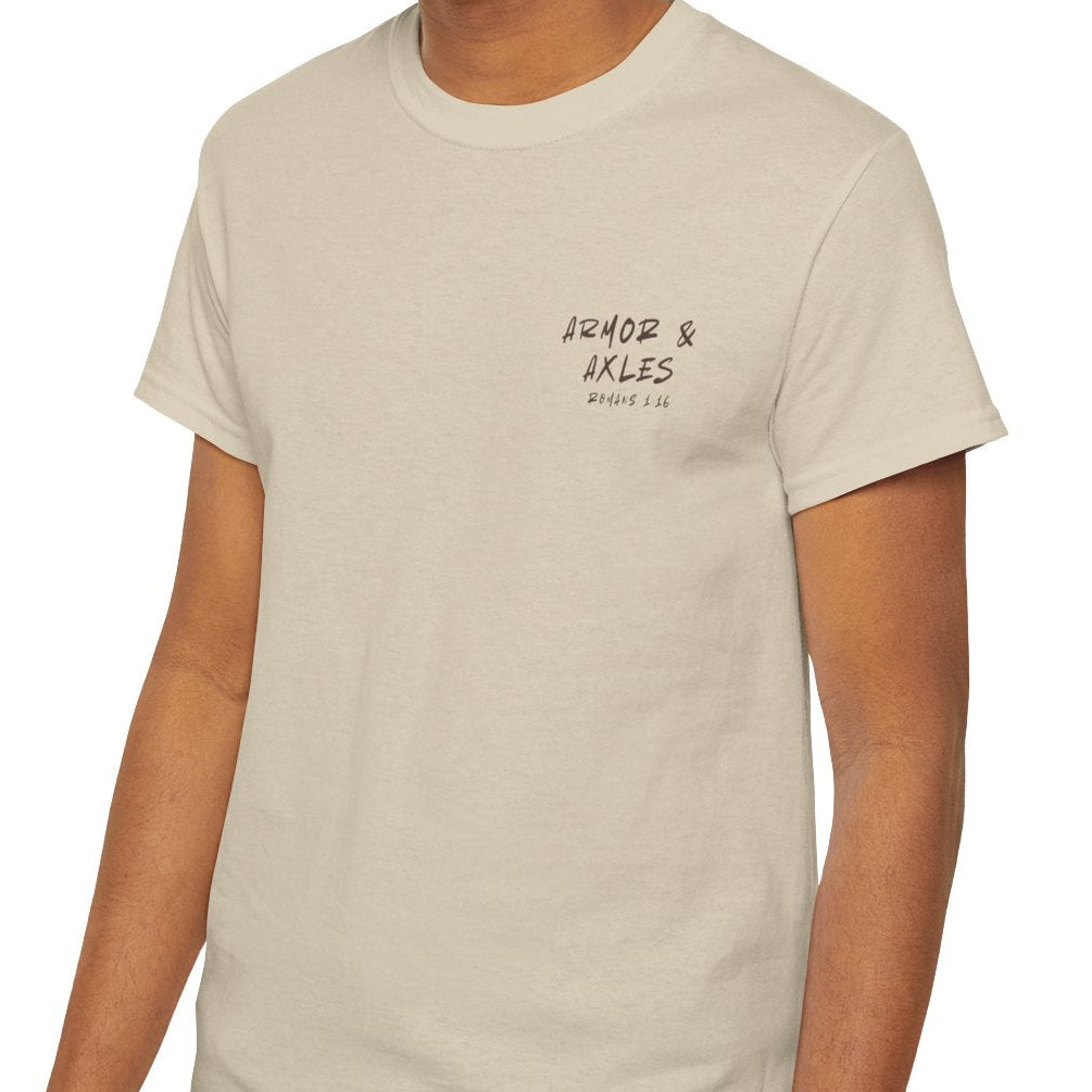 Unstoppable Faith Christian off-road t-shirt Romans 1:16

Faith-driven 4x4 apparel by Armor & Axles

Christian off-road tee for men and women

Rugged faith-based adventure t-shirt