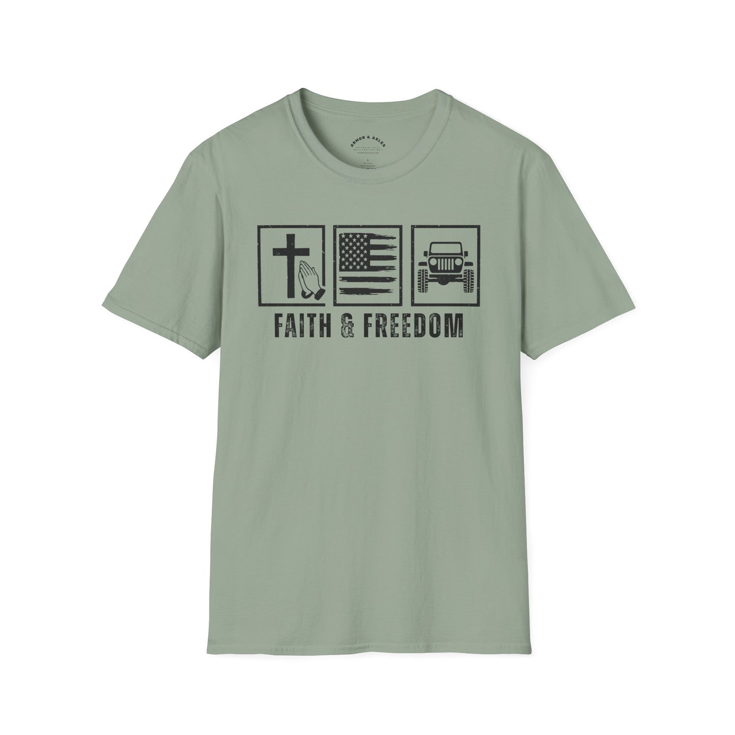 Faith & Freedom Christian off-road t-shirt by Armor & Axles

Patriotic Christian 4x4 t-shirt for off-road enthusiasts

Faith-based freedom themed off-road apparel