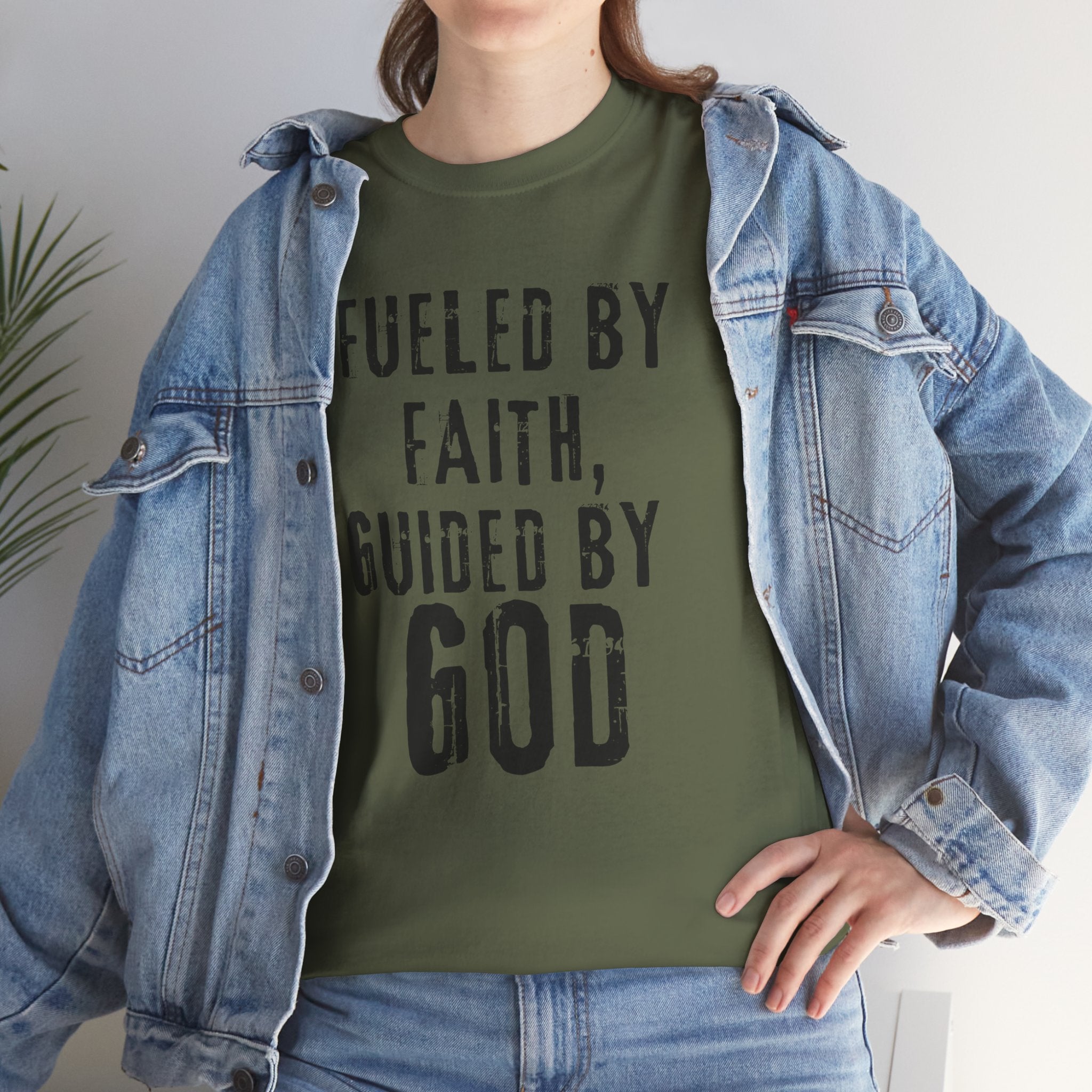 Fueled by Faith Guided by God Christian T-Shirt | Faith-Based Inspirational Tee