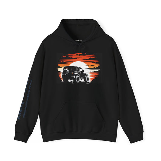 Silhouette Off-Roader Graphic Design Unisex Heavy Blend™ Hooded Sweatshirt