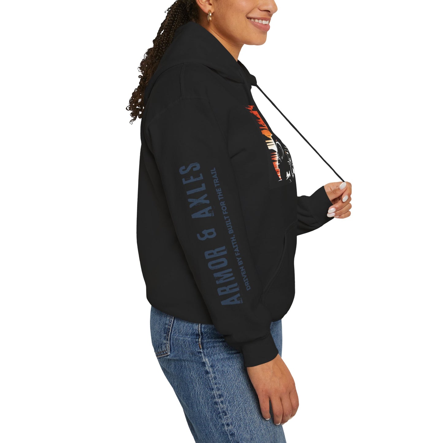 Silhouette Off-Roader Graphic Design Unisex Heavy Blend™ Hooded Sweatshirt