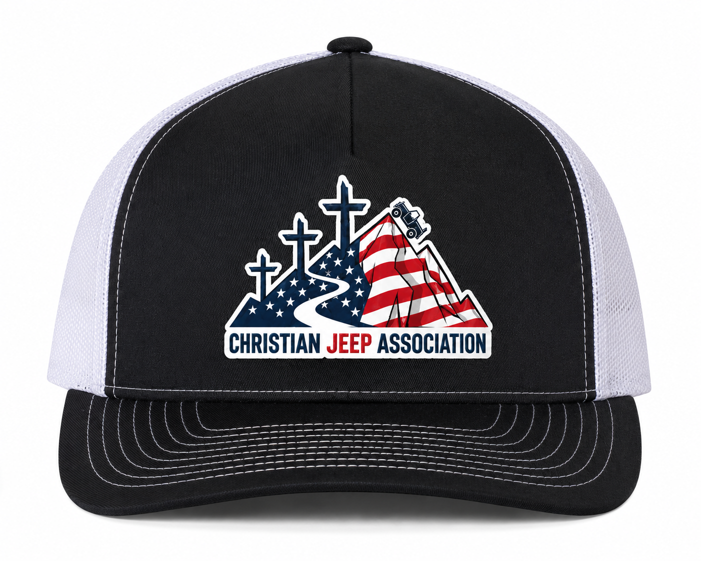 Official Christian Jeep Association Patriotic Trucker Hat