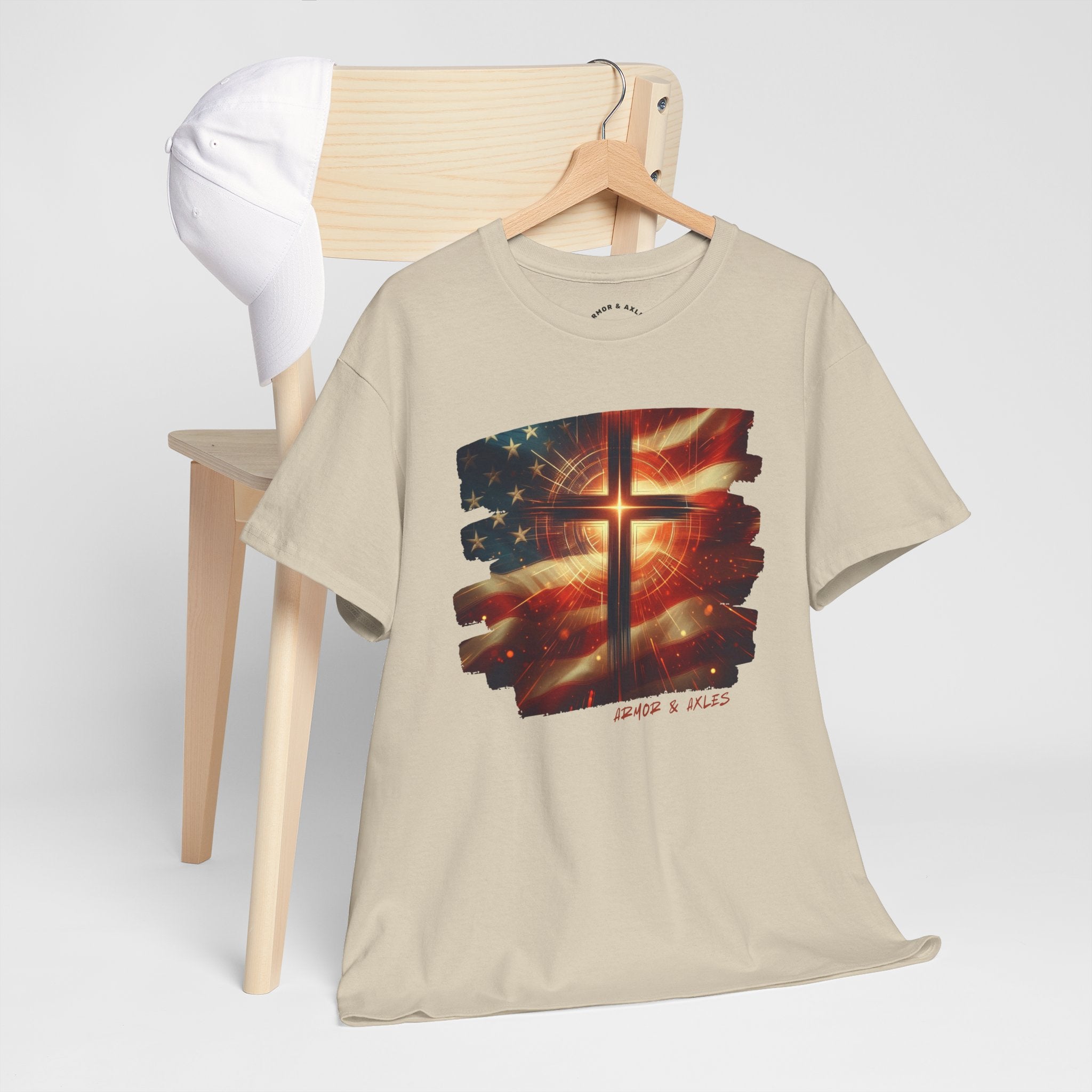 Radiant Cross American Flag T-Shirt