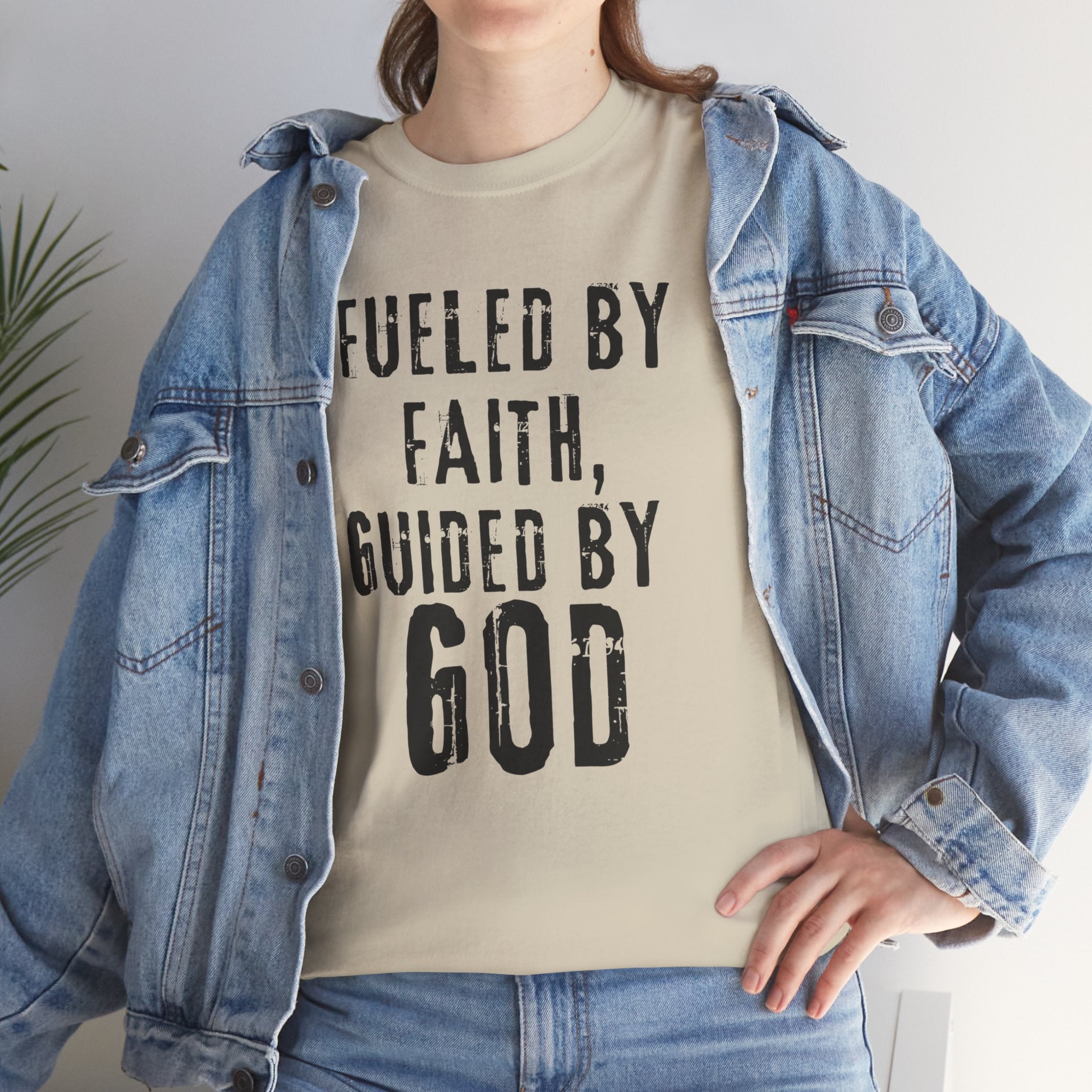 Fueled by Faith Guided by God Christian T-Shirt | Faith-Based Inspirational Tee