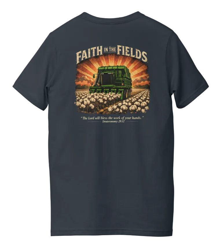 Faith in the Fields Christian Farm Shirt | Deuteronomy 28:12 Farming Tee