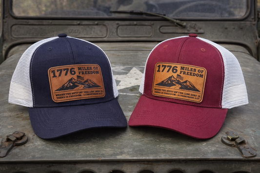 1776 Miles of Freedom Trucker Hat – Leather Patch Edition
