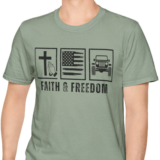 Faith & Freedom Christian off-road t-shirt by Armor & Axles

Patriotic Christian 4x4 t-shirt for off-road enthusiasts

Faith-based freedom themed off-road apparel