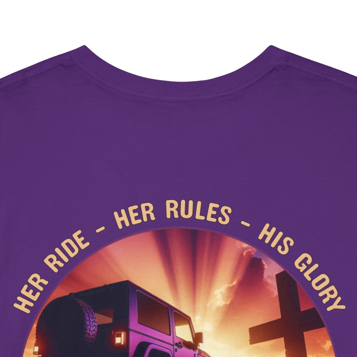 Christian off-road women’s t-shirt Her Ride Her Rules His Glory

Faith-based women’s 4x4 off-road apparel by Armor & Axles

Women’s Christian trail lifestyle t-shirt