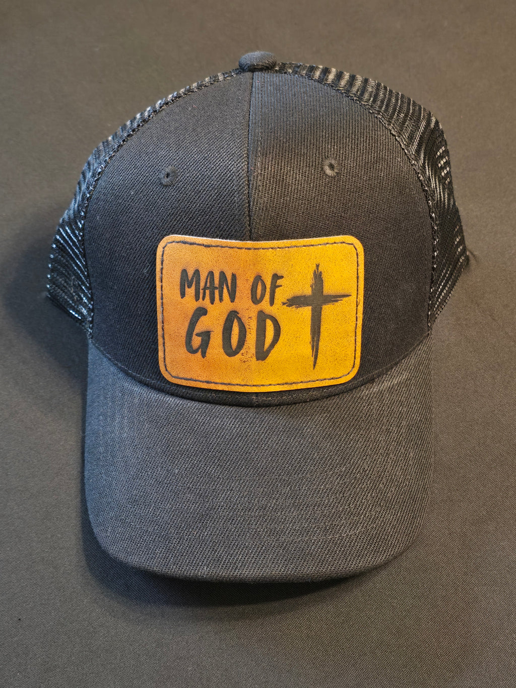 Snap Back Trucker Hat Black with Patch