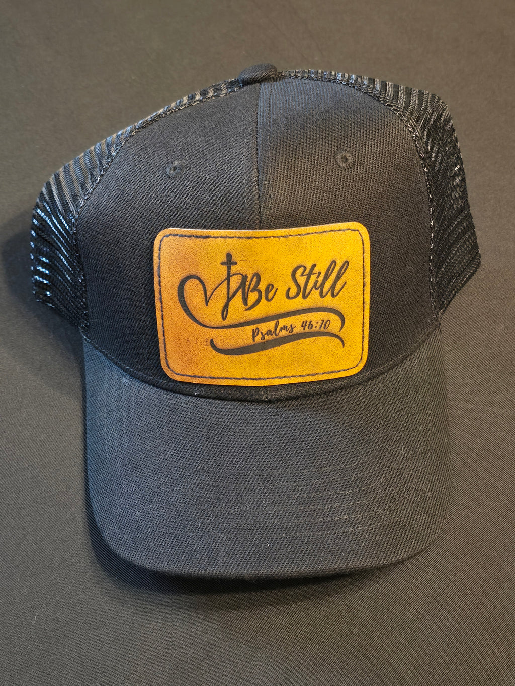 Snap Back Trucker Hat Black with Patch