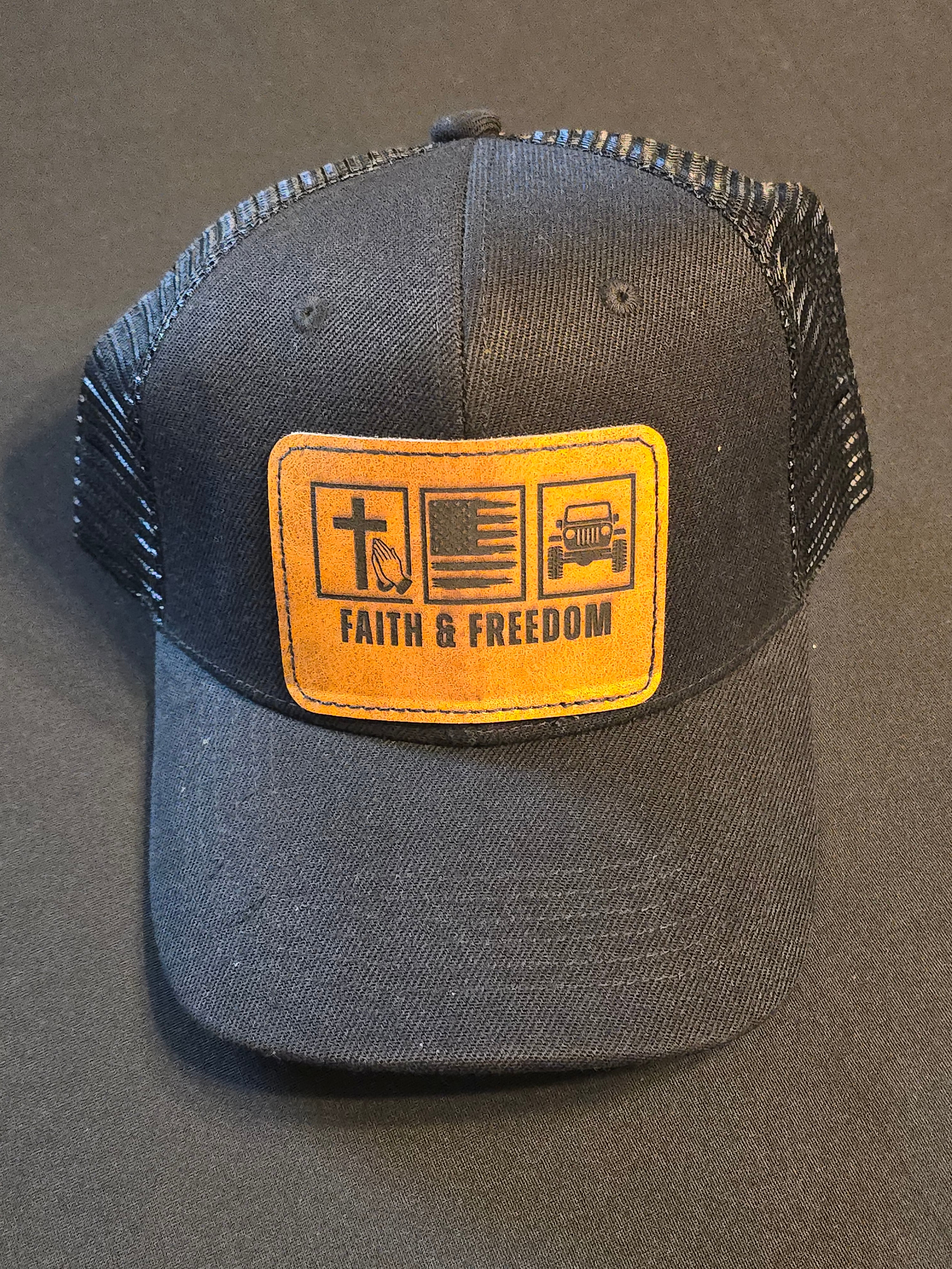 Snap Back Trucker Hat Black with Patch