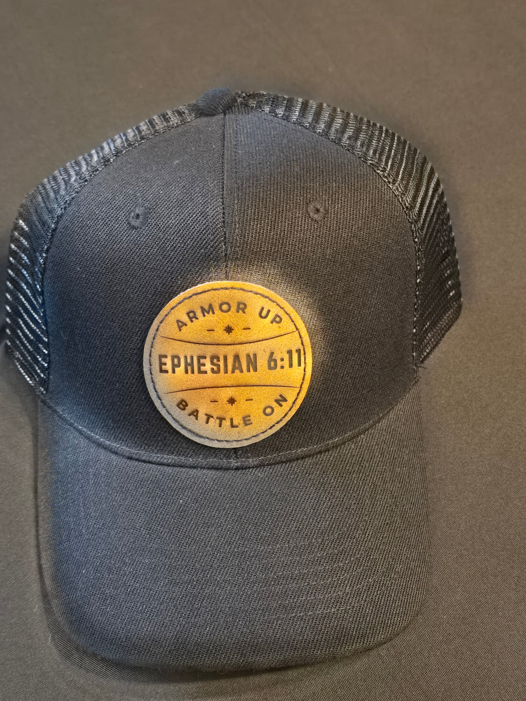 Snap Back Trucker Hat Black with Patch