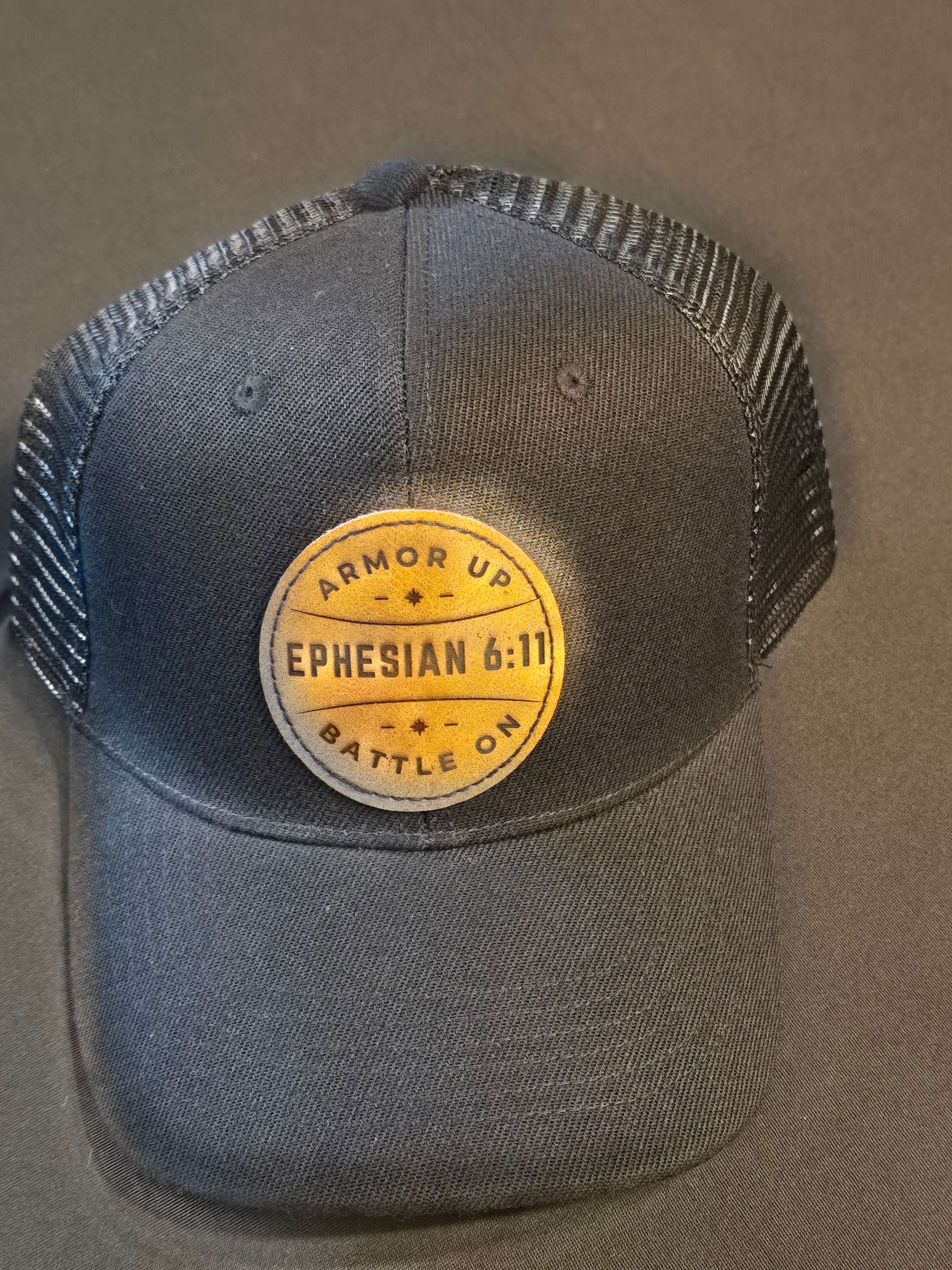 Snap Back Trucker Hat Black with Patch